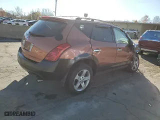 2003 Nissan Murano SE with VIN JN8AZ08W93W217183, listed as a Copart auction lot 77698384 with 0 mi miles and Salvage Title. Bid and sale history available at carsss.com. Image 3.