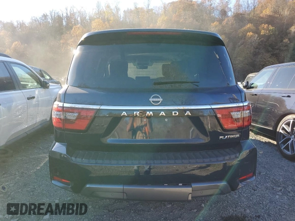 2021 Nissan Armada Platinum with VIN JN8AY2DA5M9372810, listed as a Copart auction lot 79209474 with 29,382 mi miles and Non Repairable. Bid and sale history available at carsss.com. Image 6.