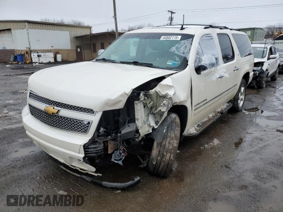 2012 Chevrolet Suburban LTZ with VIN 1GNSKKE77CR326213, listed as a Copart auction lot 44882115 with 132,842 mi miles and Salvage Title. Bid and sale history available at carsss.com. Image 1.