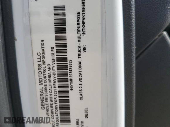 2021 Chevrolet Silverado 1500 with VIN 1HTKHPVK1MH603425, listed as a Copart auction lot 76284064 with Not Provided miles and Salvage Title. Bid and sale history available at DreamBid. Image 12.