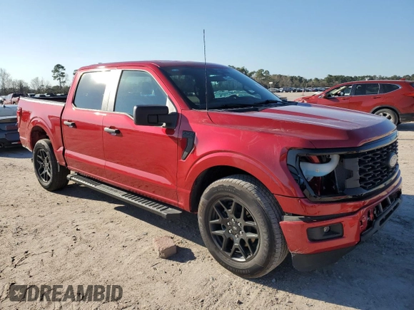 2024 Ford F-150 STX with VIN 1FTEW2KP7RKD11422, listed as a Copart auction lot 48724505 with 1,739 mi miles and Salvage Title. Bid and sale history available at carsss.com. Image 4.