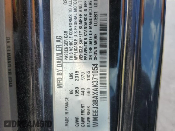 2010 Smart fortwo Pure z VIN WMEEJ3BAXAK371054, wystawiony jako Copart lot #71819294 z przebiegiem 103 177 mil mil oraz Szkoda całkowita • Salvage title. Historia ofert i sprzedaży dostępna na DreamBid. Obrazek 13.