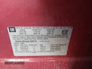 2018 GMC Terrain Denali with VIN 3GKALSEX4JL300310, listed as a Copart auction lot 43460835 with Not Provided miles and Salvage Title. Bid and sale history available at DreamBid. Image 13.