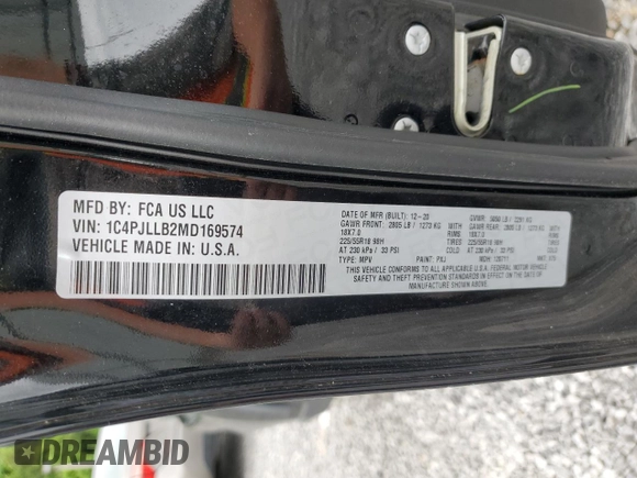 2021 Jeep Cherokee Altitude z VIN 1C4PJLLB2MD169574, wystawiony jako Copart lot #57119285 z przebiegiem 24 301 mil mil oraz Szkoda całkowita • Salvage title. Historia ofert i sprzedaży dostępna na DreamBid. Obrazek 13.