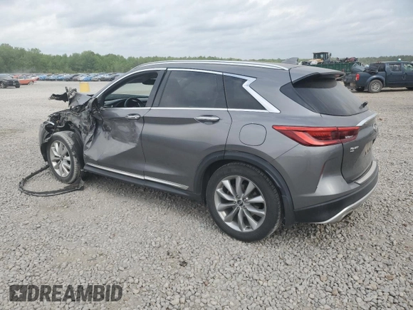 2019 Infiniti QX50 Essential z VIN 3PCAJ5M10KF144752, wystawiony jako Copart lot #53384075 z przebiegiem 89 146 mil mil oraz Szkoda całkowita • Salvage title. Historia ofert i sprzedaży dostępna na DreamBid. Obrazek 2.