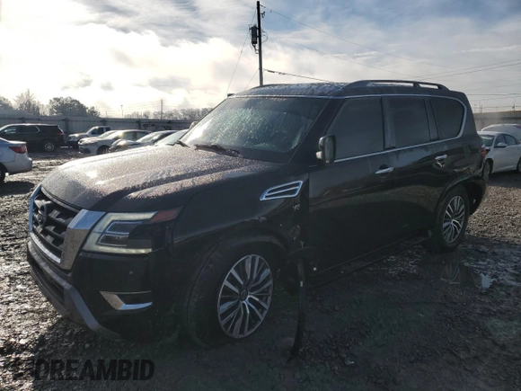2021 Nissan Armada SL z VIN JN8AY2BC8M9145034, wystawiony jako Copart lot #42877325 z przebiegiem 76 272 mil mil oraz Szkoda całkowita • Salvage title. Historia ofert i sprzedaży dostępna na DreamBid. Obrazek 1.