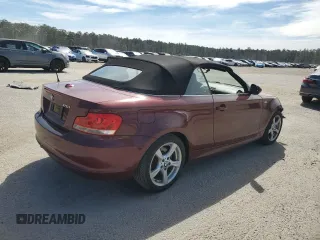 2013 BMW 1 Series 128i with VIN WBAUL7C51DVU08778, listed as a Copart auction lot 47246415 with 56,759 mi miles and Salvage Title. Bid and sale history available at carsss.com. Image 3.