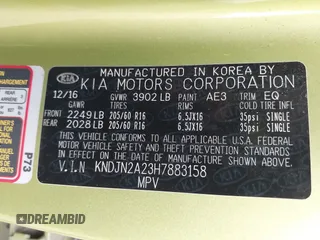 2017 Kia Soul with VIN KNDJN2A23H7883158, listed as a IAAI auction lot 42068235 with Not Provided miles. Bid and sale history available at carsss.com. Image 9.