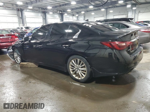 2019 Infiniti Q50 3.0t LUXE with VIN JN1EV7AR6KM557944, listed as a Copart auction lot 48793515 with 54,222 mi miles and Salvage Title. Bid and sale history available at carsss.com. Image 2.