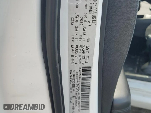 2019 Dodge Durango GT with VIN 1C4RDJDG5KC812002, listed as a Copart auction lot 56629145 with 83,982 mi miles and Salvage title. Bid and sale history available at DreamBid. Image 14.