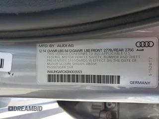 2016 Audi A6 Prestige with VIN WAUHGAFCXGN003553, listed as a Copart auction lot 57470265 with 89,026 mi miles and Salvage title. Bid and sale history available at DreamBid. Image 12.