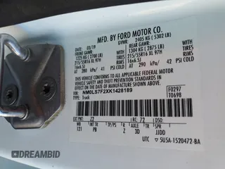 2019 Ford Transit Connect XLT z VIN NM0LS7F2XK1428189, wystawiony jako Copart lot #53649585 z przebiegiem 32 171 mil mil oraz Szkoda całkowita • Salvage title. Historia ofert i sprzedaży dostępna na DreamBid. Obrazek 13.