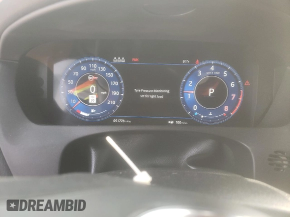 2020 Jaguar F-Pace SVR with VIN SADCZ2EE5LA647869, listed as a Copart auction lot 57671434 with 51,778 mi miles and Salvage Title. Bid and sale history available at DreamBid. Image 9.