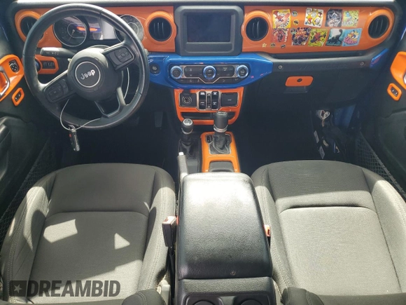 2020 Jeep Wrangler Unlimited Sport S with VIN 1C4HJXDG5LW174535, listed as a Copart auction lot 60888885 with 64,824 mi miles and Salvage title. Bid and sale history available at DreamBid. Image 8.
