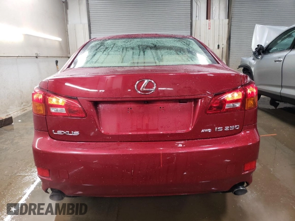 2006 Lexus IS 250 with VIN JTHCK262765001796, listed as a Copart auction lot 87960765 with 132,272 mi miles and Salvage Title. Bid and sale history available at DreamBid. Image 6.