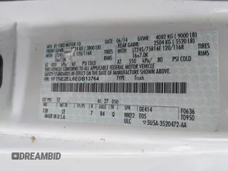 2014 Ford Econoline Cargo Commercial with VIN 1FTNE2EL6EDB13764, listed as a IAAI auction lot 42647684 with 99,876 mi miles and . Bid and sale history available at DreamBid. Image 9.