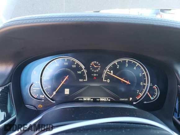 2016 BMW 7 Series 750i with VIN WBA7F0C5XGGL99549, listed as a Copart auction lot 41880015 with 54,181 mi miles and Salvage Title. Bid and sale history available at carsss.com. Image 9.