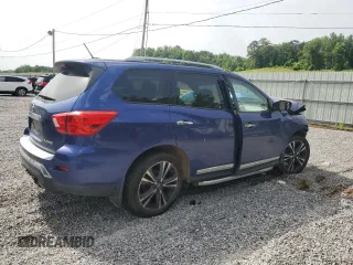 2018 Nissan Pathfinder Platinum z VIN 5N1DR2MN8JC669962, wystawiony jako Copart lot #56760475 z przebiegiem Nie podano mil oraz Szkoda całkowita • Salvage title. Historia ofert i sprzedaży dostępna na DreamBid. Obrazek 3.