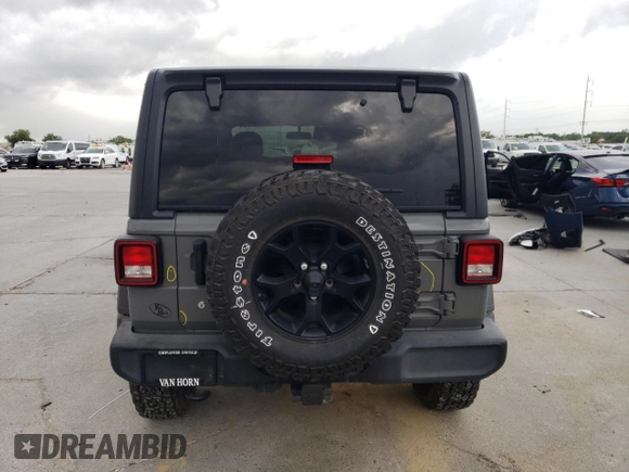 2021 Jeep Wrangler Unlimited Sport S with VIN 1C4HJXDG4MW609644, listed as a Copart auction lot 55459145 with 55,400 mi miles and Salvage title. Bid and sale history available at DreamBid. Image 6.