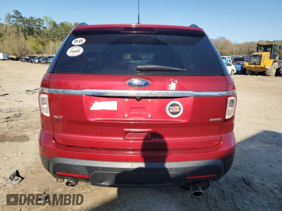 2013 Ford Explorer XLT with VIN 1FM5K8D88DGB36447, listed as a Copart auction lot 51423435 with 88,042 mi miles and Salvage Title. Bid and sale history available at DreamBid. Image 6.