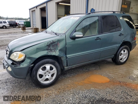 2002 Mercedes-Benz M-Class with VIN 4JGAB54EX2A313793, listed as a Copart auction lot 72600614 with 140,053 mi miles and Salvage Title. Bid and sale history available at carsss.com. Image 1.
