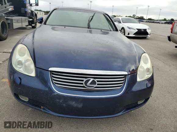 2002 Lexus SC with VIN JTHFN48Y520025507, listed as a Copart auction lot 76343484 with Not Provided miles and Salvage Title. Bid and sale history available at carsss.com. Image 5.