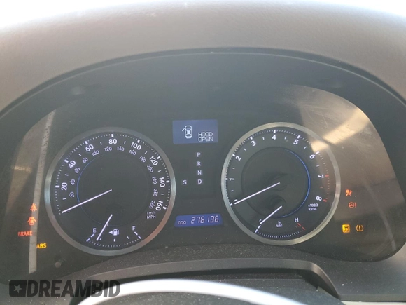 2012 Lexus IS 250 with VIN JTHBF5C25C5184035, listed as a Copart auction lot 41674655 with 276,136 mi miles and Salvage Title. Bid and sale history available at DreamBid. Image 9.