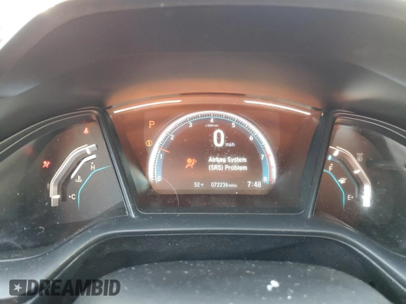 2019 Honda Civic LX with VIN 2HGFC2F68KH598279, listed as a Copart auction lot 48715585 with 72,236 mi miles and Non Repairable. Bid and sale history available at DreamBid. Image 9.