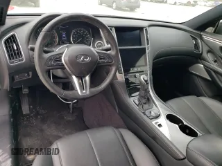 2020 Infiniti Q60 Luxe with VIN JN1EV7EKXLM340167, listed as a Copart auction lot 46643473 with 28,966 mi miles and . Bid and sale history available at carsss.com. Image 8.