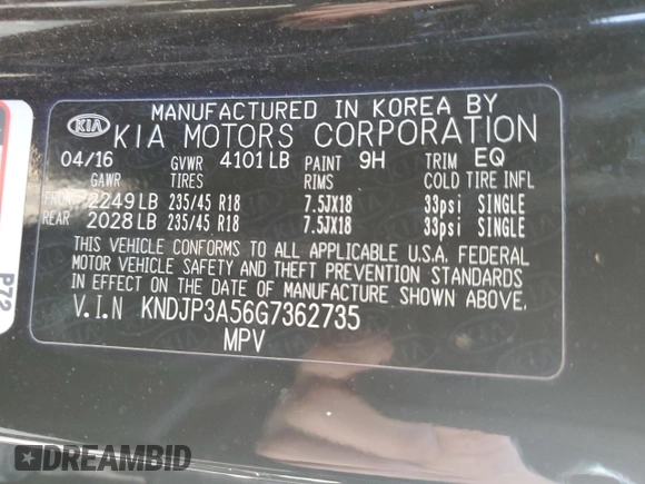 2016 Kia Soul + with VIN KNDJP3A56G7362735, listed as a Copart auction lot 51347265 with 74,705 mi miles and Salvage Title. Bid and sale history available at carsss.com. Image 12.