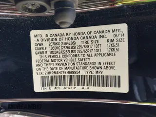 2014 Honda CR-V EX-L with VIN 2HKRM4H79EH688854, listed as a IAAI auction lot 41797298 with 168,658 mi miles. Bid and sale history available at carsss.com. Image 9.