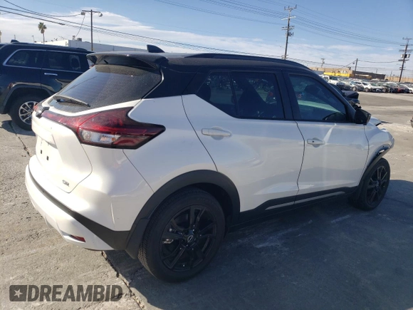 2023 Nissan Kicks SR with VIN 3N1CP5DV7PL497723, listed as a Copart auction lot 41470145 with 34,350 mi miles and Salvage Title. Bid and sale history available at carsss.com. Image 3.