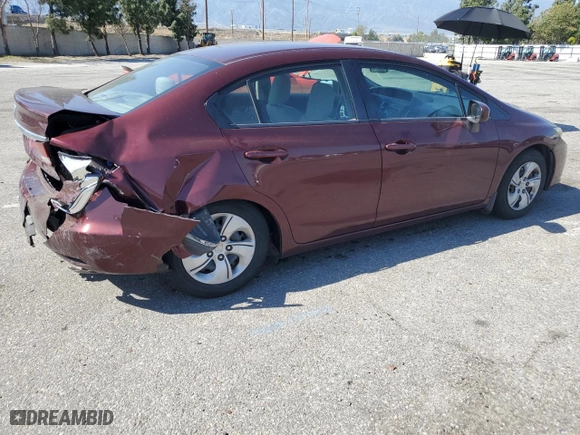2015 Honda Civic Sedan LX with VIN 19XFB2F54FE218980, listed as a Copart auction lot 52682015 with 75,588 mi miles and Salvage Title. Bid and sale history available at carsss.com. Image 3.