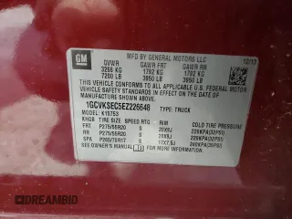 2014 Chevrolet Silverado 1500 LTZ with VIN 1GCVKSEC5EZ226648, listed as a Copart auction lot 88331005 with 156,307 mi miles and Salvage Title. Bid and sale history available at DreamBid. Image 12.