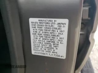 2001 Isuzu Trooper S z VIN JACDS58X717J17334, wystawiony jako Copart lot #47590455 z przebiegiem 167 042 mil mil oraz Czysty tytuł • Clean title. Historia ofert i sprzedaży dostępna na DreamBid. Obrazek 13.
