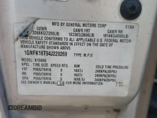 2004 Chevrolet Suburban LT z VIN 1GNFK16T94J220269, wystawiony jako Copart lot #55427185 z przebiegiem Nie podano mil oraz Szkoda całkowita • Salvage title. Historia ofert i sprzedaży dostępna na DreamBid. Obrazek 13.