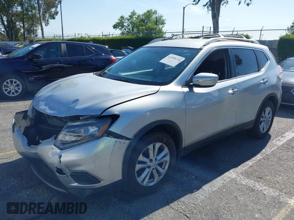 2015 Nissan Rogue SV with VIN KNMAT2MT1FP502320, listed as a IAAI auction lot 42095565 with 93,422 mi miles and . Bid and sale history available at carsss.com. Image 2.