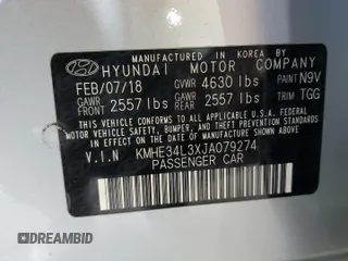 2018 Hyundai Sonata Hybrid Limited with VIN KMHE34L3XJA079274, listed as a Copart auction lot 41068464 with 120,491 mi miles and Salvage Title. Bid and sale history available at carsss.com. Image 12.