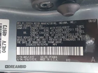 2008 Toyota Sienna XLE with VIN 5TDZK22C18S102498, listed as a IAAI auction lot 41623508 with 214,485 mi miles. Bid and sale history available at carsss.com. Image 9.