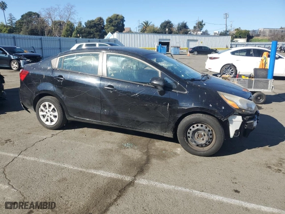 2015 Kia Rio LX with VIN KNADM4A35F6469237, listed as a Copart auction lot 41844635 with 129,150 mi miles and Salvage Title. Bid and sale history available at carsss.com. Image 4.