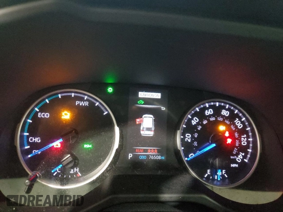 2021 Toyota RAV4 Hybrid LE with VIN 4T3B6RFV0MU050204, listed as a Copart auction lot 50768195 with 76,508 mi miles and Salvage Title. Bid and sale history available at carsss.com. Image 9.