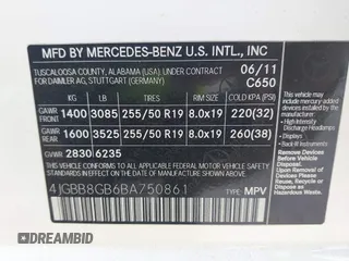 2011 Mercedes-Benz M 350 z VIN 4JGBB8GB6BA750861, wystawiony jako IAAI lot #42413339 z przebiegiem 185 866 mil mil oraz . Historia ofert i sprzedaży dostępna na DreamBid. Obrazek 9.