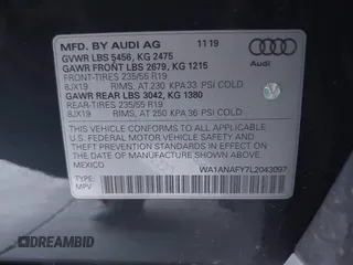 2020 Audi Q5 Premium z VIN WA1ANAFY7L2043097, wystawiony jako IAAI lot #41912219 z przebiegiem 58 265 mil mil oraz . Historia ofert i sprzedaży dostępna na DreamBid. Obrazek 9.