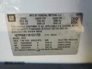 2017 GMC Canyon 4WD Denali with VIN 1GTP6EE11H1291755, listed as a Copart auction lot 70841594 with 89,609 mi miles and Salvage Title. Bid and sale history available at carsss.com. Image 12.