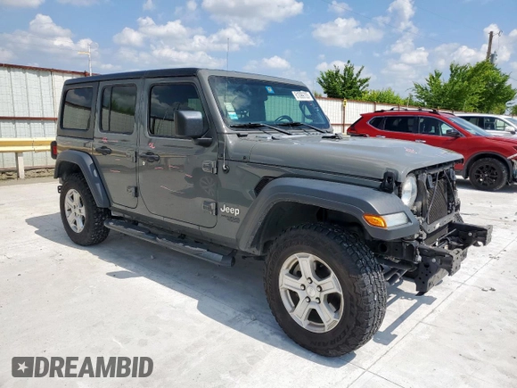 2020 Jeep Wrangler Unlimited Sport S with VIN 1C4HJXDN0LW276906, listed as a Copart auction lot 61099705 with 103,873 mi miles and Salvage title. Bid and sale history available at DreamBid. Image 4.