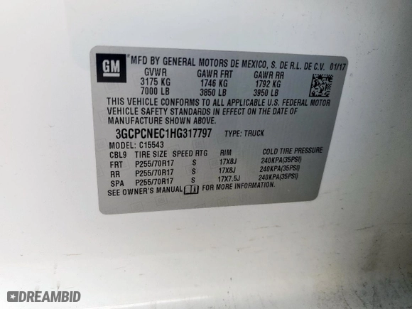 2017 Chevrolet Silverado 1500 LS with VIN 3GCPCNEC1HG317797, listed as a Copart auction lot 47935615 with 66,679 mi miles and Salvage Title. Bid and sale history available at carsss.com. Image 12.