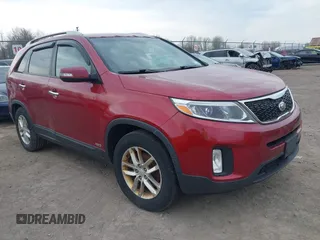 2014 Kia Sorento LX with VIN 5XYKTCA69EG544678, listed as a IAAI auction lot 42118764 with 214,609 mi miles. Bid and sale history available at carsss.com. Image 1.