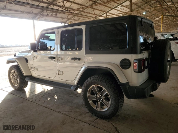 2020 Jeep Wrangler Unlimited Sahara with VIN 1C4HJXEN4LW277197, listed as a Copart auction lot 80848764 with 83,610 mi miles and Salvage Title. Bid and sale history available at carsss.com. Image 2.