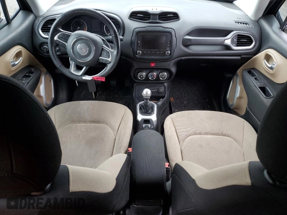 2016 Jeep Renegade Latitude with VIN ZACCJABW7GPE20005, listed as a Copart auction lot 88877675 with 53,091 mi miles and Salvage Title. Bid and sale history available at DreamBid. Image 8.