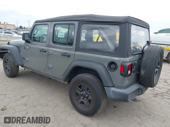 2022 Jeep Wrangler Unlimited Sport S with VIN 1C4HJXDG8NW126143, listed as a IAAI auction lot 42197273 with 44,472 mi miles and . Bid and sale history available at DreamBid. Image 3.